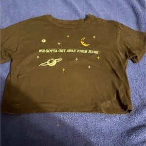 Hot Rags Crop Tee With Celestial Design